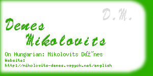 denes mikolovits business card